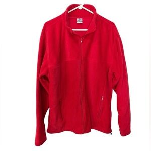 Colorado Clothing Red w/Black Trim Full Zip Fleece Jacket Size Large